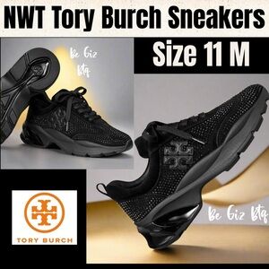 Tory Burch Good Luck Double T Logo Sneakers Perfect Black / Perfect Black 11M